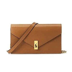 Polo Ralph Lauren Polo ID Leather Chain Wallet & Crossbody – Classic Tan